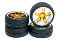 Touring Tire on 5-Spoke Rims orange-silver