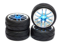 Touring Tire on 12-Spoke Rims blue-silver