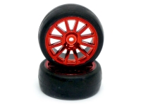 Touring Tire on 12-Spoke Rims red