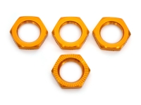 Self-Lock Wheel Nuts Aluminium 17mm Orange