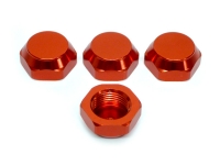 Wheel Hub Nuts Hex 17mm Aluminium Red