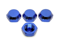 Wheel Hub Nuts Hex 17mm Aluminium Blue