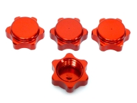 Wheel Hub Nuts Hex 17mm Aluminium Red