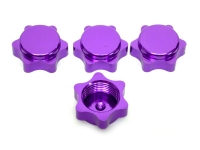 Wheel Hub Nuts Hex 17mm Aluminium Purple