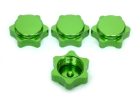 Wheel Hub Nuts Hex 17mm Aluminium Green