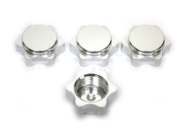 Wheel Hub Nuts Hex 17mm Aluminium Silver