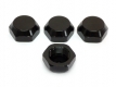 Wheel Hub Nuts Hex 17mm Aluminium Black