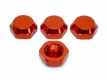 Wheel Hub Nuts Hex 17mm Aluminium Red