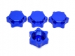 Wheel Hub Nuts Hex 17mm Aluminium Blue