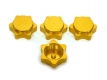 Wheel Hub Nuts Hex 17mm Aluminium Yellow